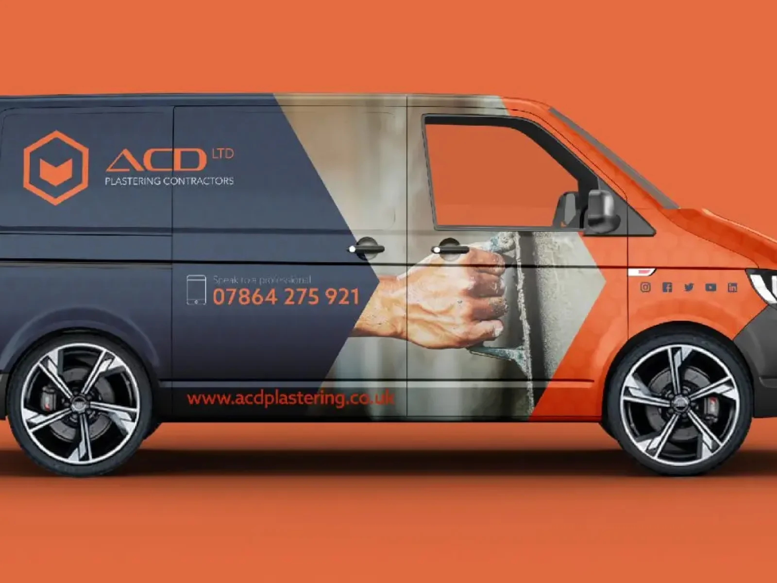 Branded van for plastering company
